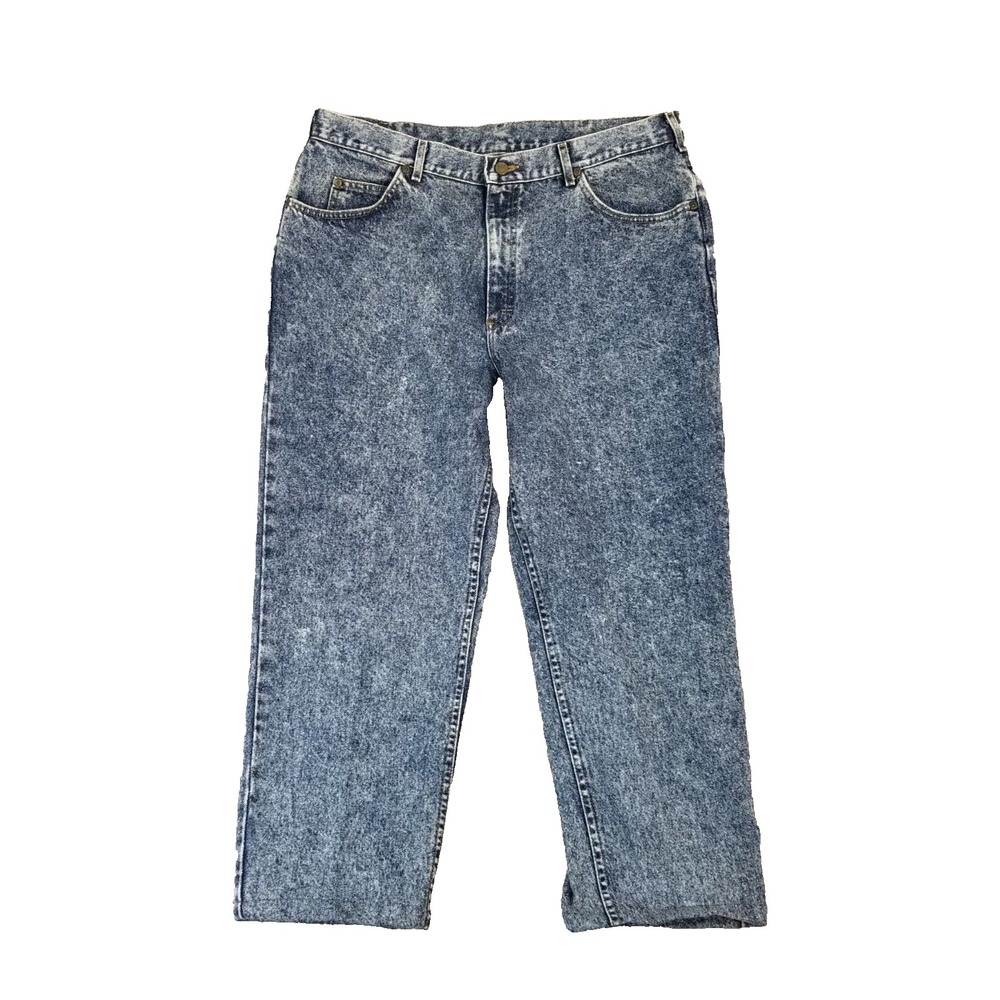 Lee jeans men's 38x28 regular fit tapered straight acid wash vintage denim pants